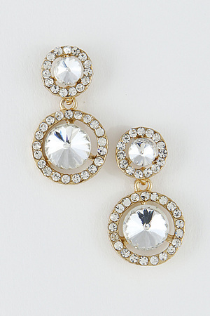 Circle Drop Rhinestone Formal Earrings 6HBI2